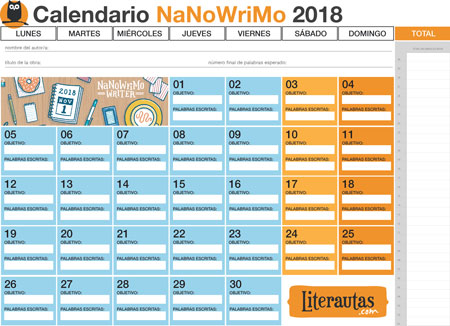 calendario-NaNoWriMo-2018