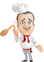 Chef francés típico, ilustración de Vectorcharacters